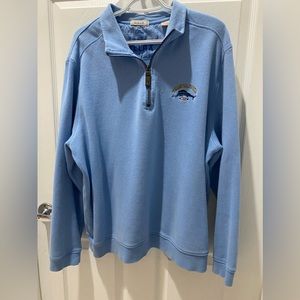 Tommy Bahama Men’s XL Zip Up Sweater. Has a very light stain on front.